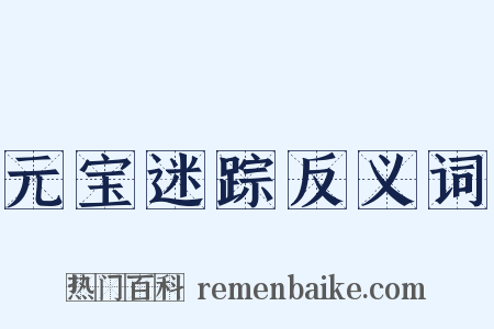 元宝迷踪反义词是什么意思的图片
